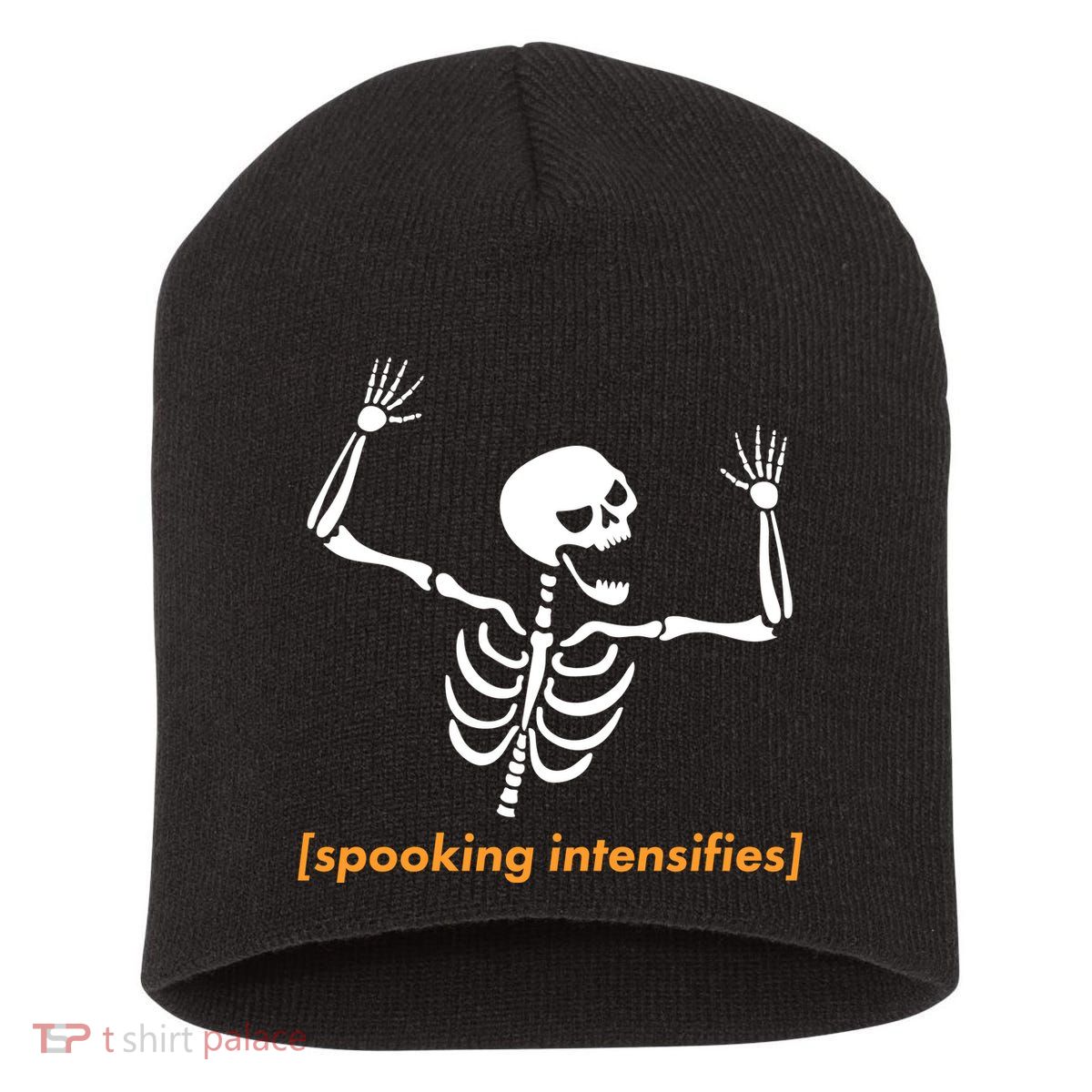 Spooking Intensifies Scary Skeleton Meme Short Acrylic Beanie