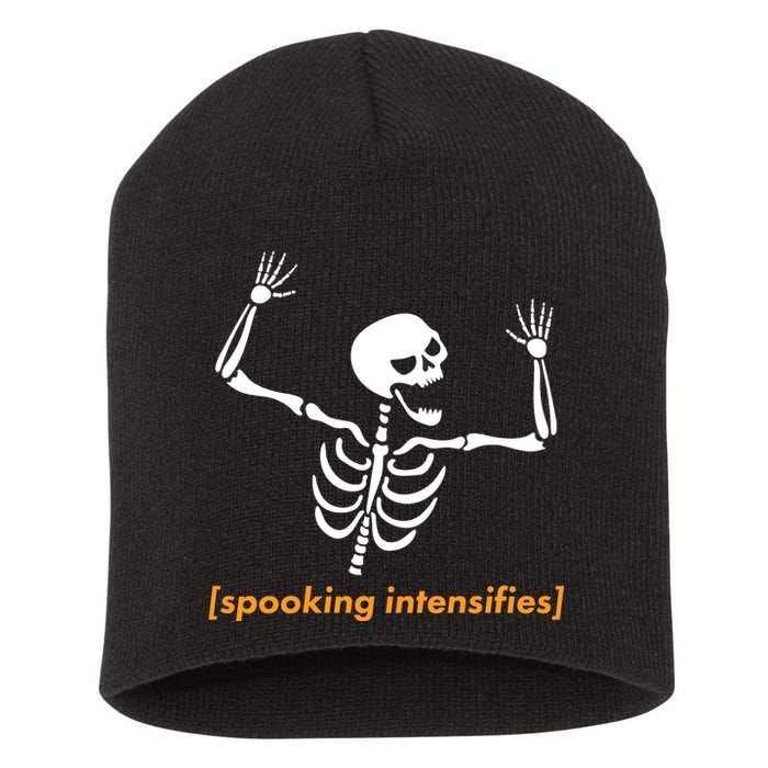 Spooking Intensifies Scary Skeleton Meme Short Acrylic Beanie