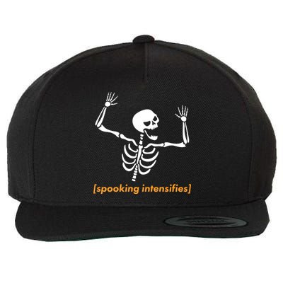 Spooking Intensifies Scary Skeleton Meme Wool Snapback Cap