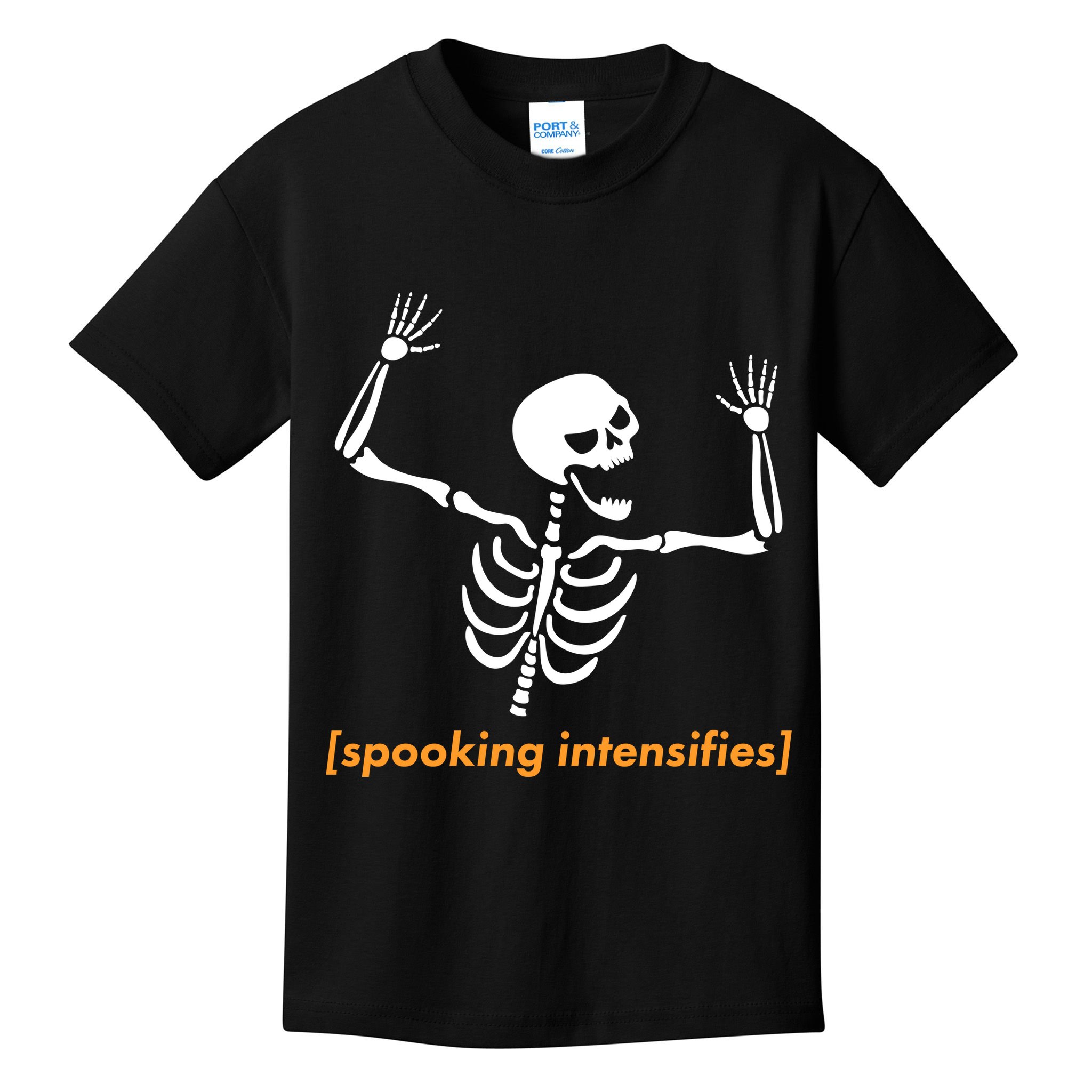 Spooking Intensifies Scary Skeleton Meme Kids T-Shirt
