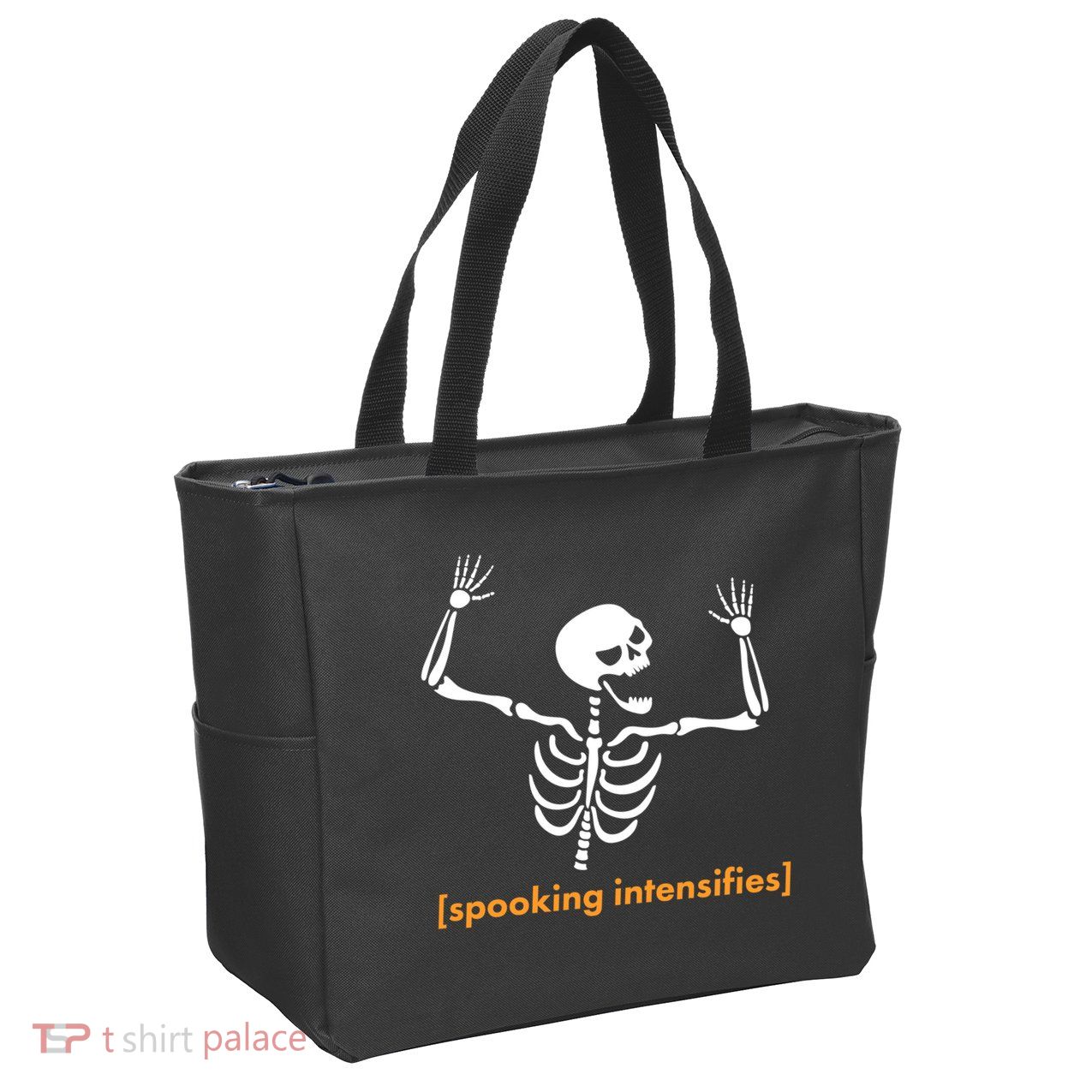 Spooking Intensifies Scary Skeleton Meme Zip Tote Bag
