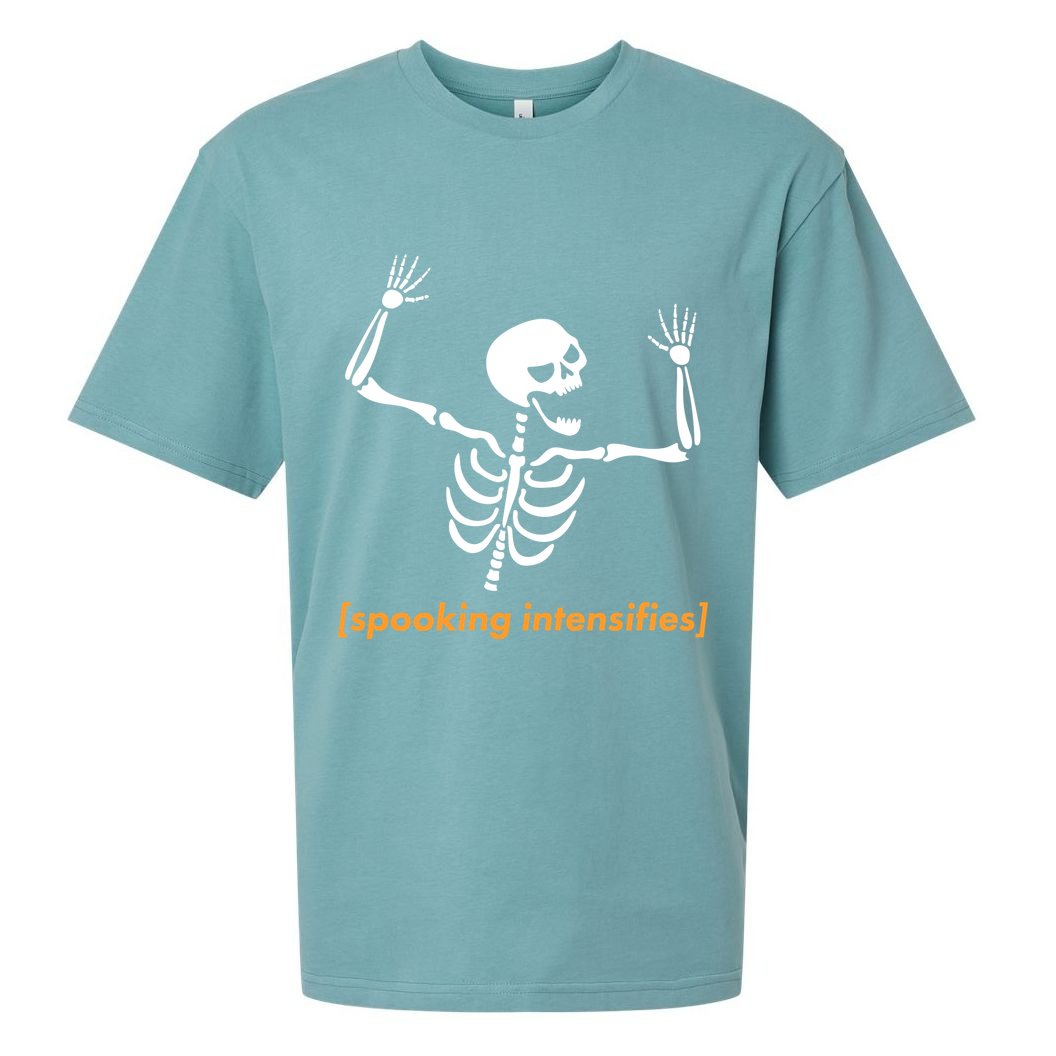 Spooking Intensifies Scary Skeleton Meme Sueded Cloud Jersey T-Shirt