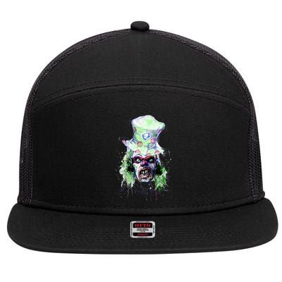 Spooky Clown Face 7 Panel Mesh Trucker Snapback Hat