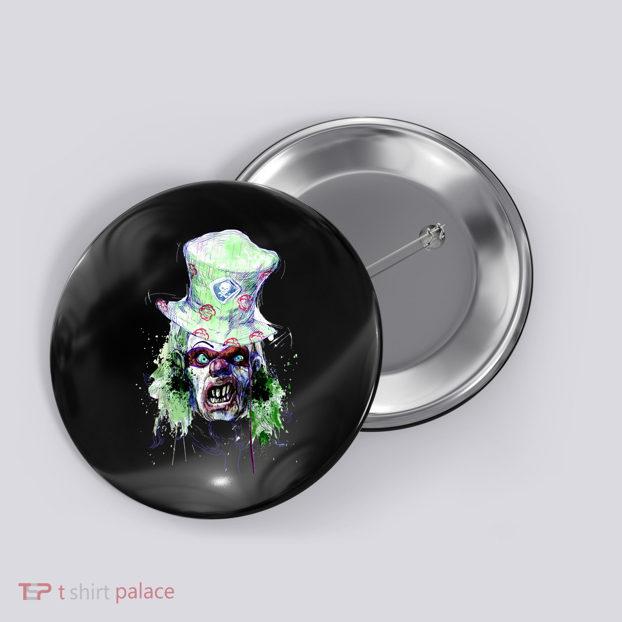Spooky Clown Face Button