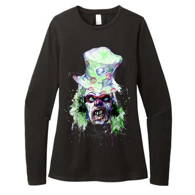 Spooky Clown Face Womens CVC Long Sleeve Shirt