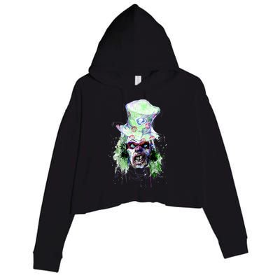 Spooky Clown Face Crop Fleece Hoodie