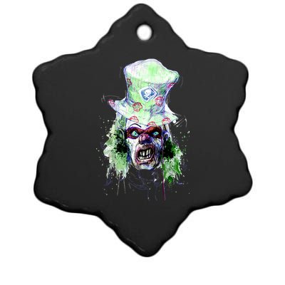 Spooky Clown Face Ceramic Star Ornament