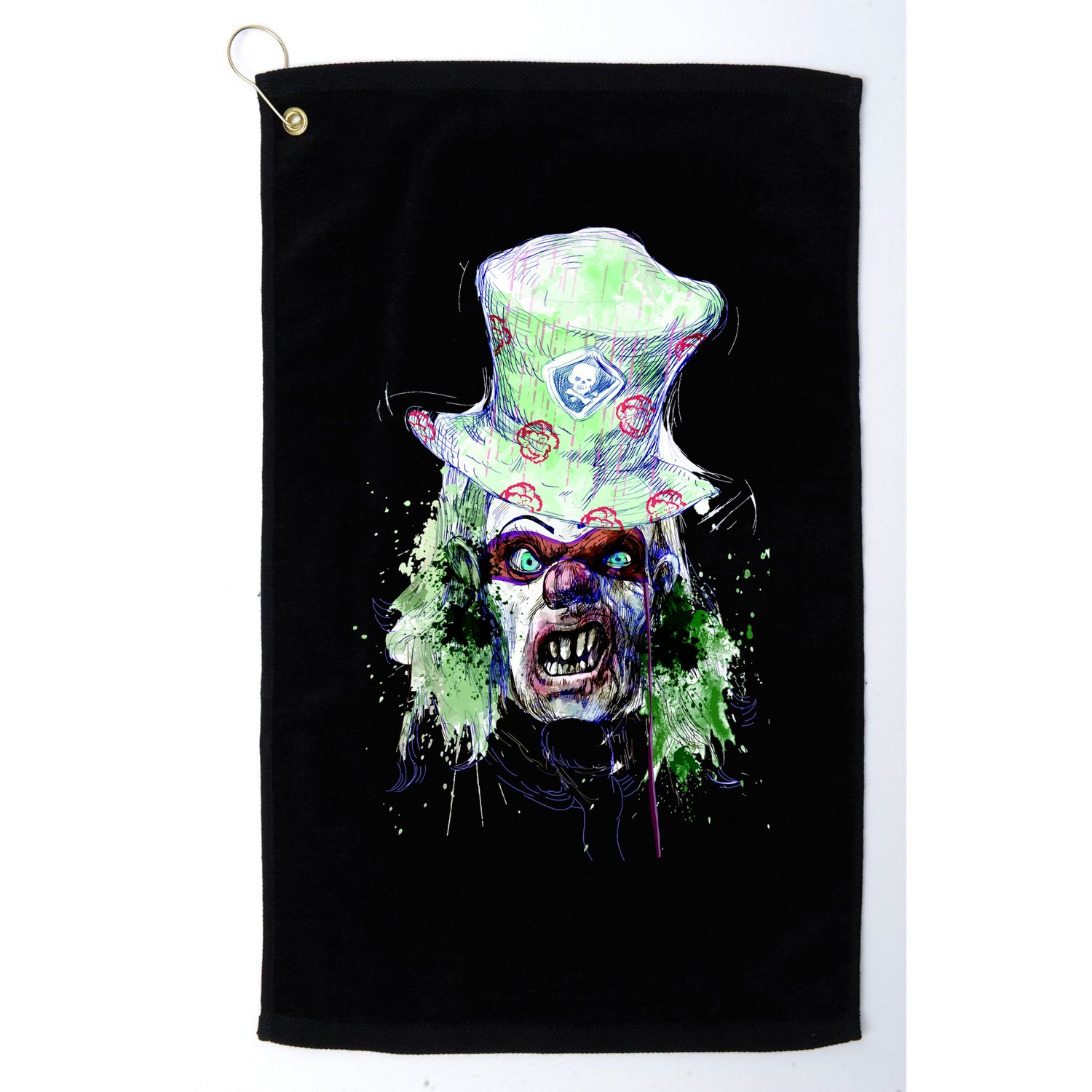 Spooky Clown Face Golf Towel