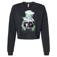 Spooky Clown Face Cropped Pullover Crew