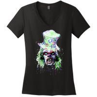 Spooky Clown Face Women's V-Neck T-Shirt