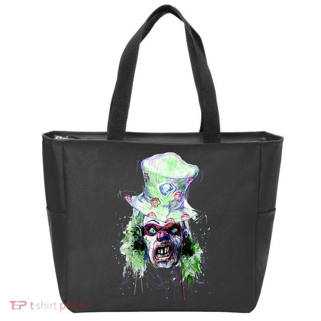 Spooky Clown Face Zip Tote Bag