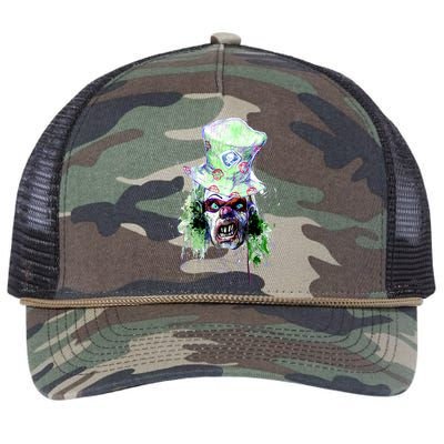 Spooky Clown Face Retro Rope Trucker Hat Cap