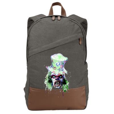 Spooky Clown Face Cotton Canvas Backpack