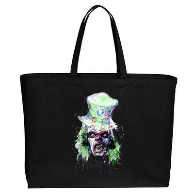 Spooky Clown Face Cotton Canvas Jumbo Tote