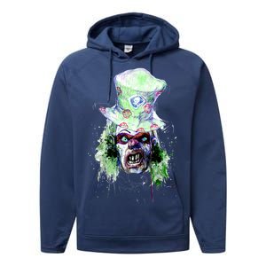 Spooky Clown Face Performance Fleece Hoodie