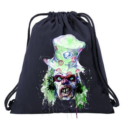 Spooky Clown Face Drawstring Bag