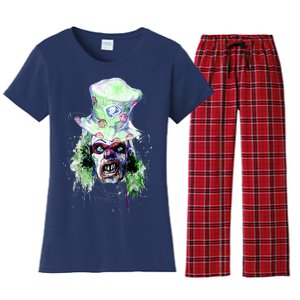 Spooky Clown Face Women's Flannel Pajama Set