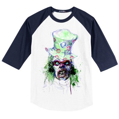 Spooky Clown Face Baseball Sleeve Shirt