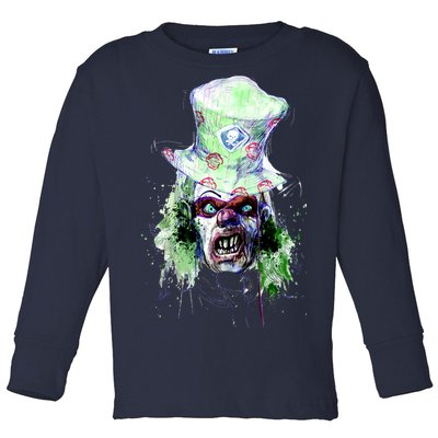 Spooky Clown Face Toddler Long Sleeve Shirt