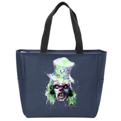 Spooky Clown Face Zip Tote Bag