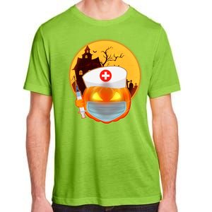 Spooky Halloween Nurse Pumpkin Adult ChromaSoft Performance T-Shirt