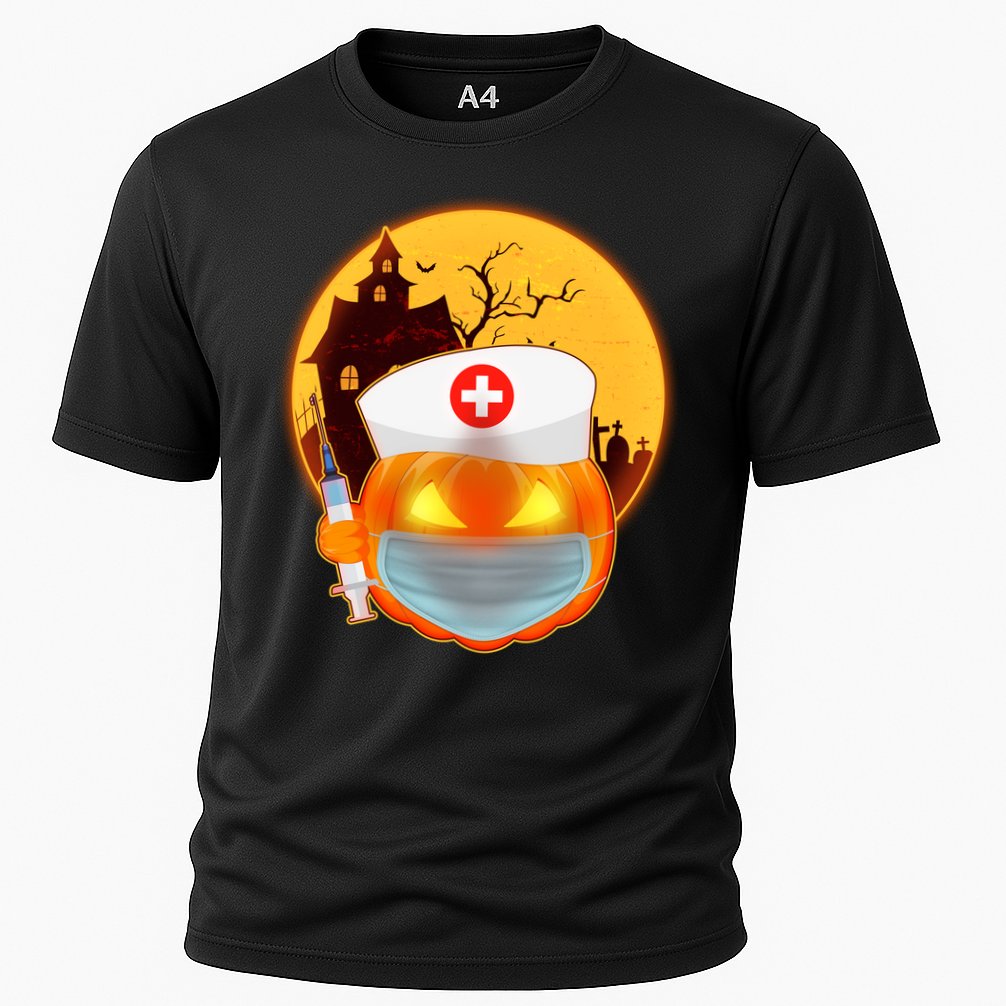 Spooky Halloween Nurse Pumpkin Performance Shirt