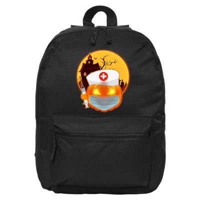 Spooky Halloween Nurse Pumpkin 16 in Basic Backpack