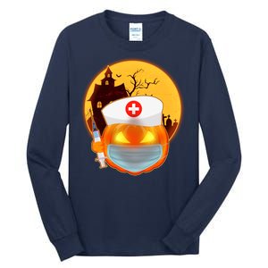 Spooky Halloween Nurse Pumpkin Tall Long Sleeve T-Shirt