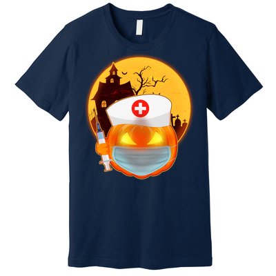 Spooky Halloween Nurse Pumpkin Premium T-Shirt