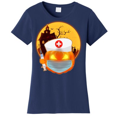 Spooky Halloween Nurse Pumpkin Women's T-Shirt