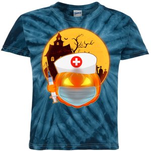 Spooky Halloween Nurse Pumpkin Kids Tie-Dye T-Shirt