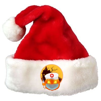 Spooky Halloween Nurse Pumpkin Premium Christmas Santa Hat