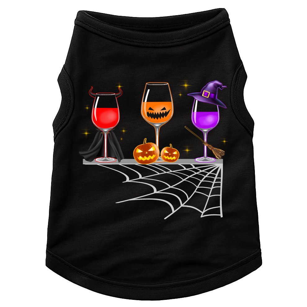 Spooky Wine Glasses Doggie Tank