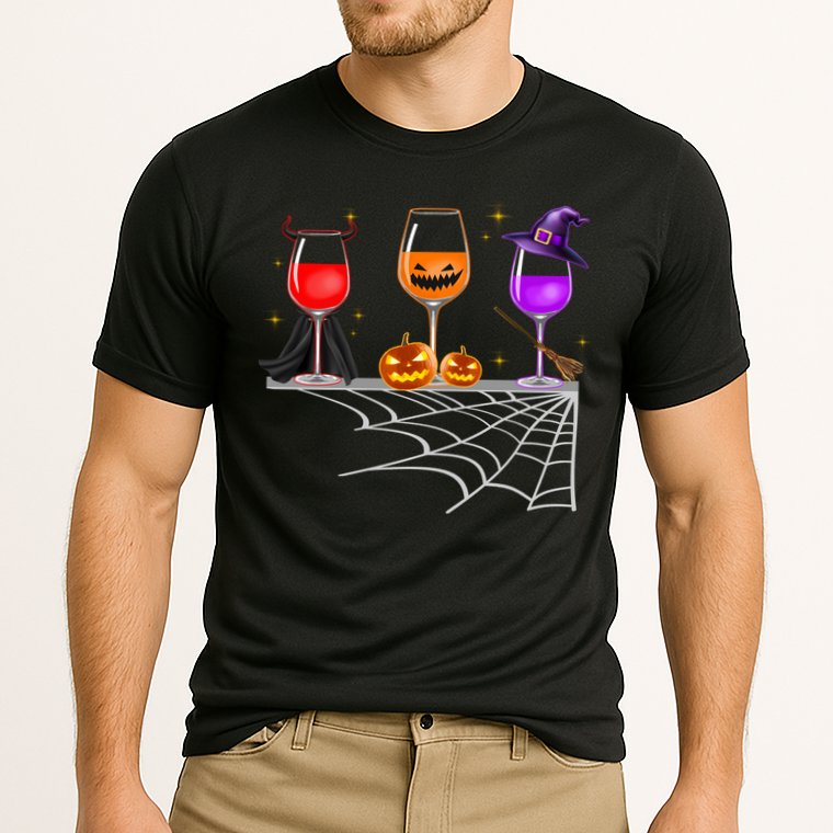 Spooky Wine Glasses Cooling Performance Crew T-Shirt