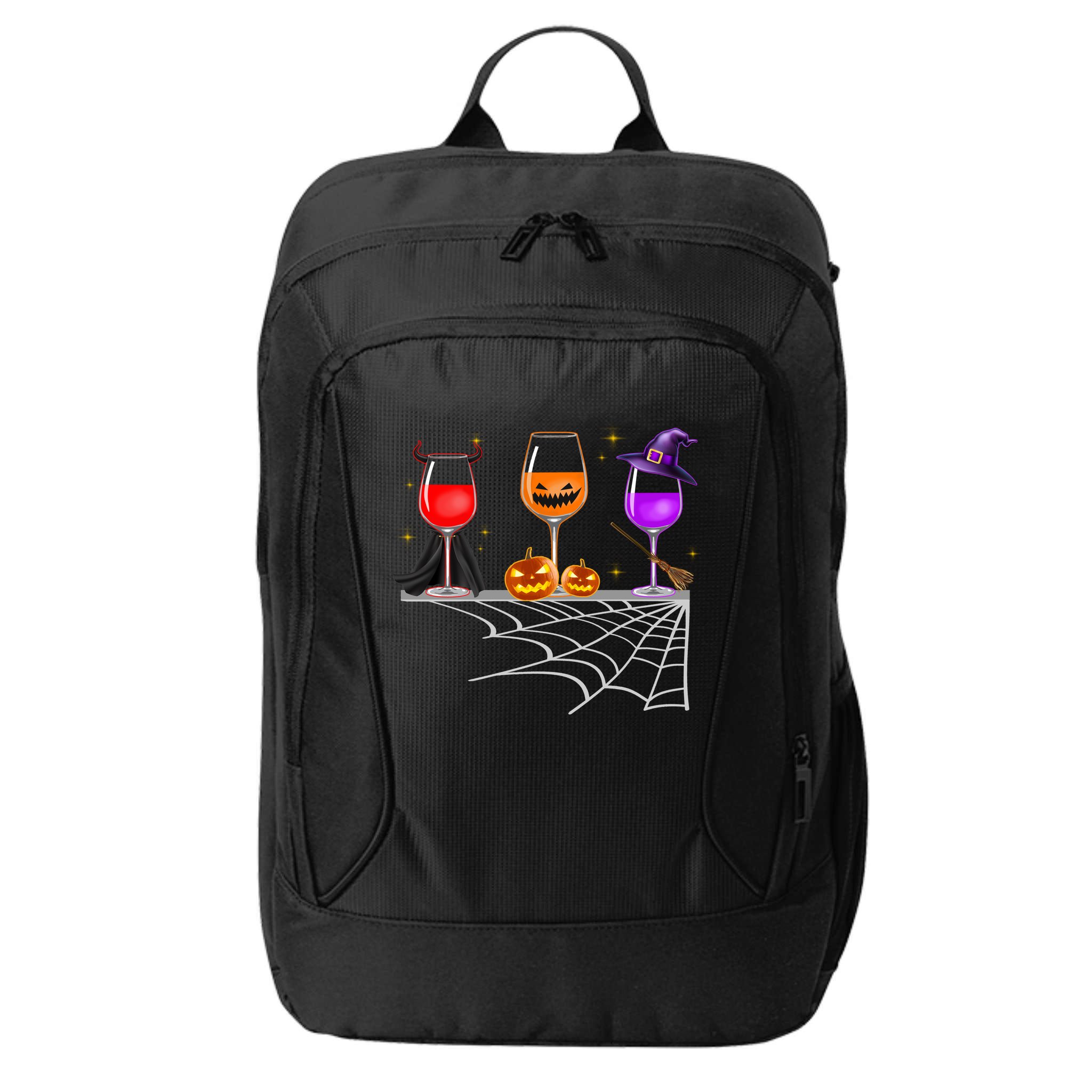Spooky Wine Glasses City Backpack