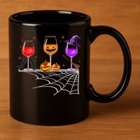 Spooky Wine Glasses 11oz C Handle Ceramic Mug