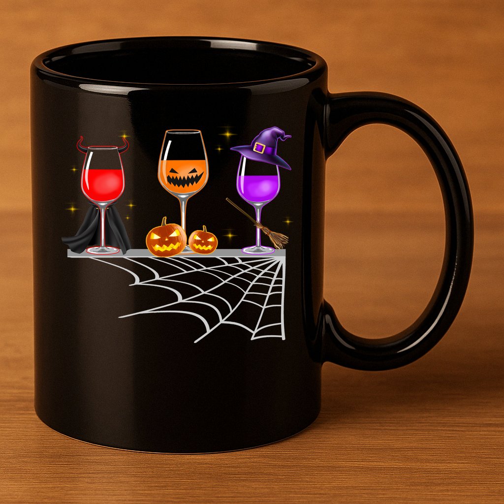 Spooky Wine Glasses 11oz C Handle Ceramic Mug