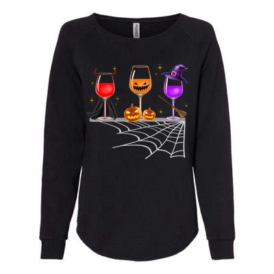 Spooky Wine Glasses Womens California Wash Sweatshirt