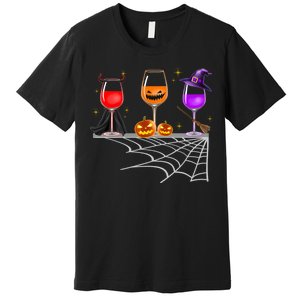 Spooky Wine Glasses Premium T-Shirt