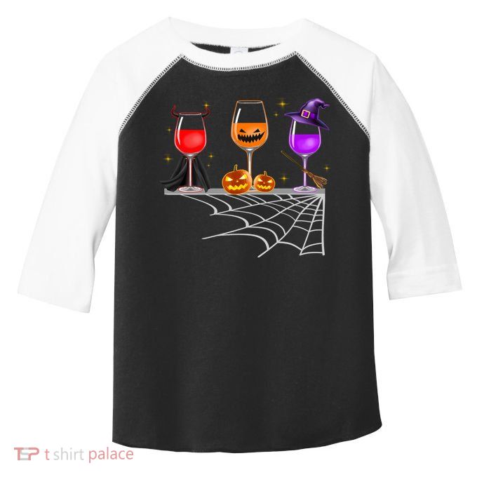 Spooky Wine Glasses Toddler Fine Jersey T-Shirt