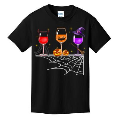 Spooky Wine Glasses Kids T-Shirt