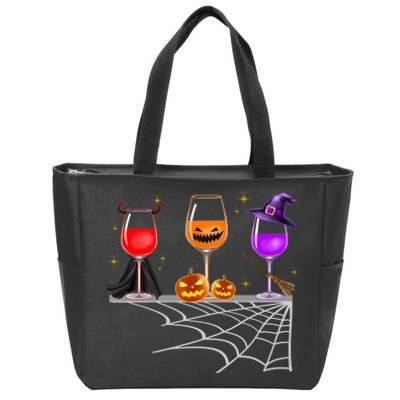 Spooky Wine Glasses Zip Tote Bag