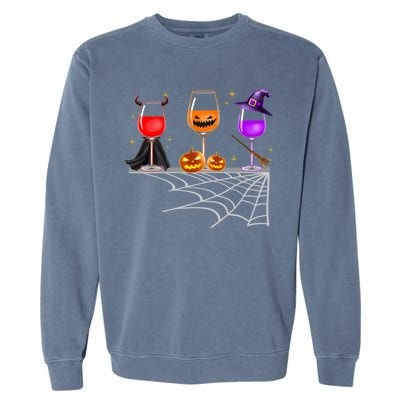 Spooky Wine Glasses Garment-Dyed Sweatshirt