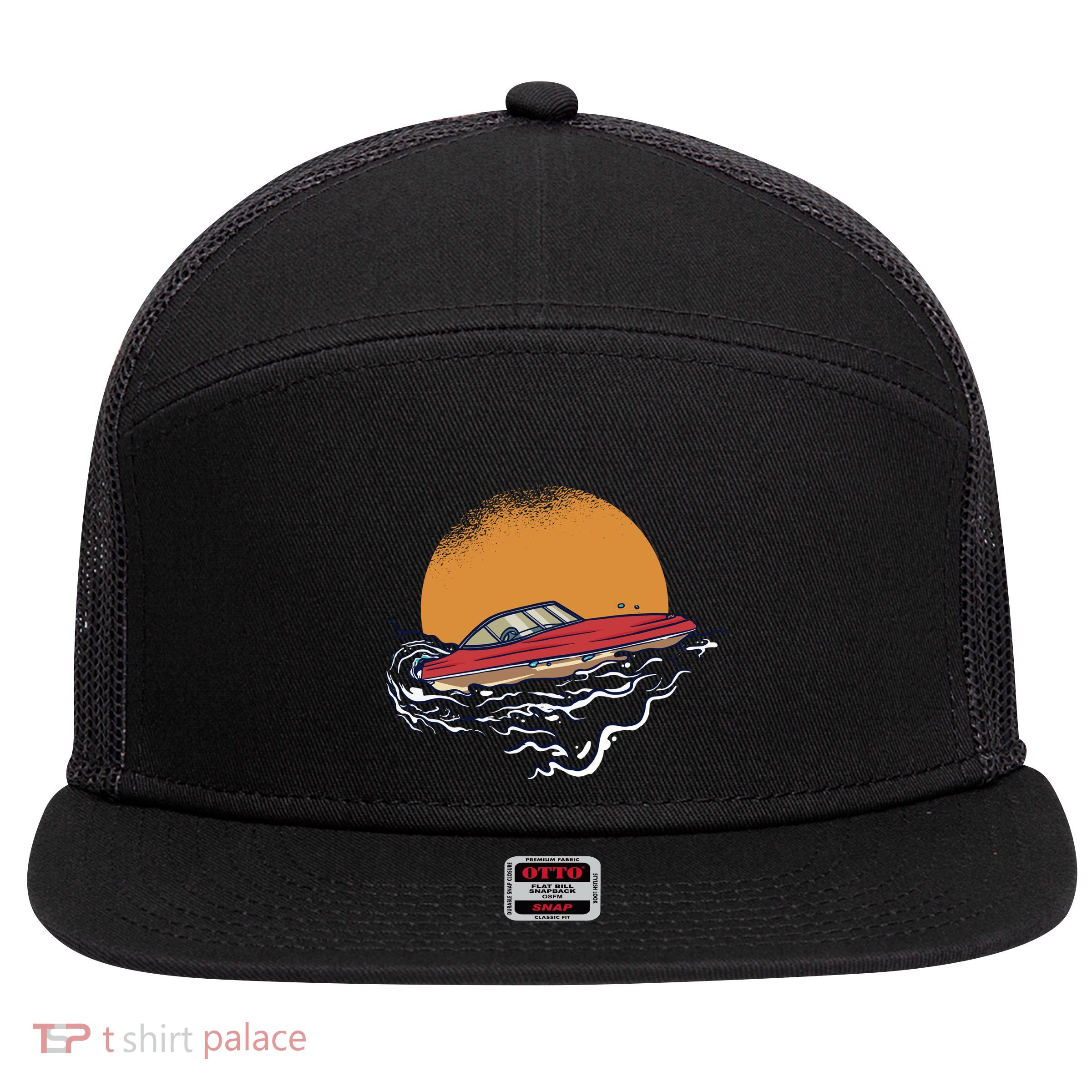 Sport Motorboat 7 Panel Mesh Trucker Snapback Hat