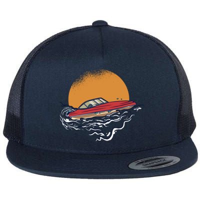 Sport Motorboat Flat Bill Trucker Hat