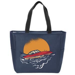 Sport Motorboat Zip Tote Bag