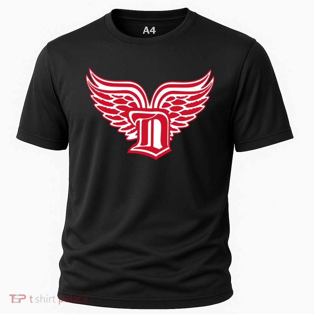 Sporty Detroit Fan Old English D With Wings Performance Shirt