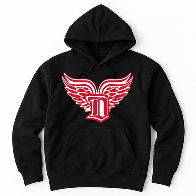 Sporty Detroit Fan Old English D With Wings Hoodie