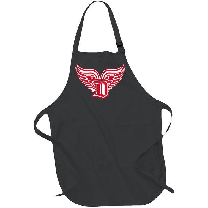 Sporty Detroit Fan Old English D With Wings Full-Length Apron With Pockets