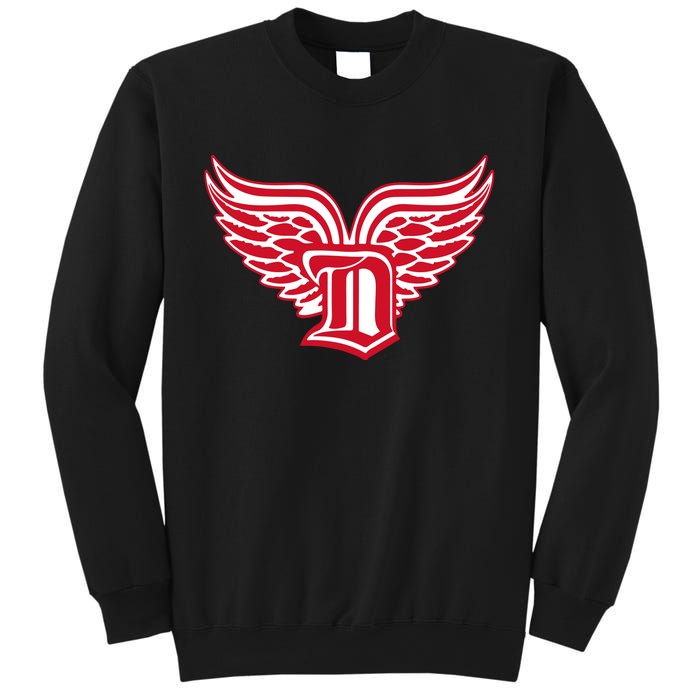 Sporty Detroit Fan Old English D With Wings Sweatshirt